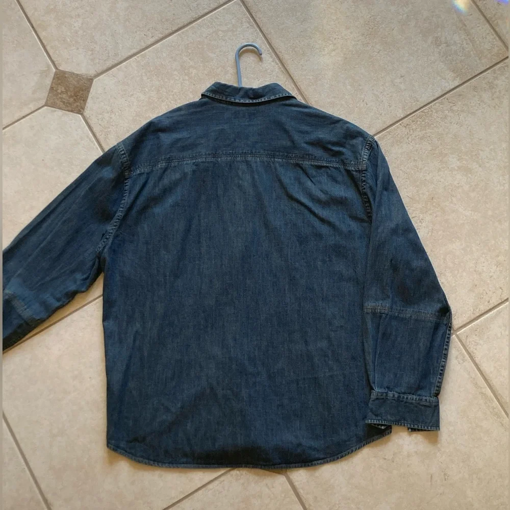 Faconnable Dark Blue Denim Long sleeve Button Down Shirt - Picture 4 of 4